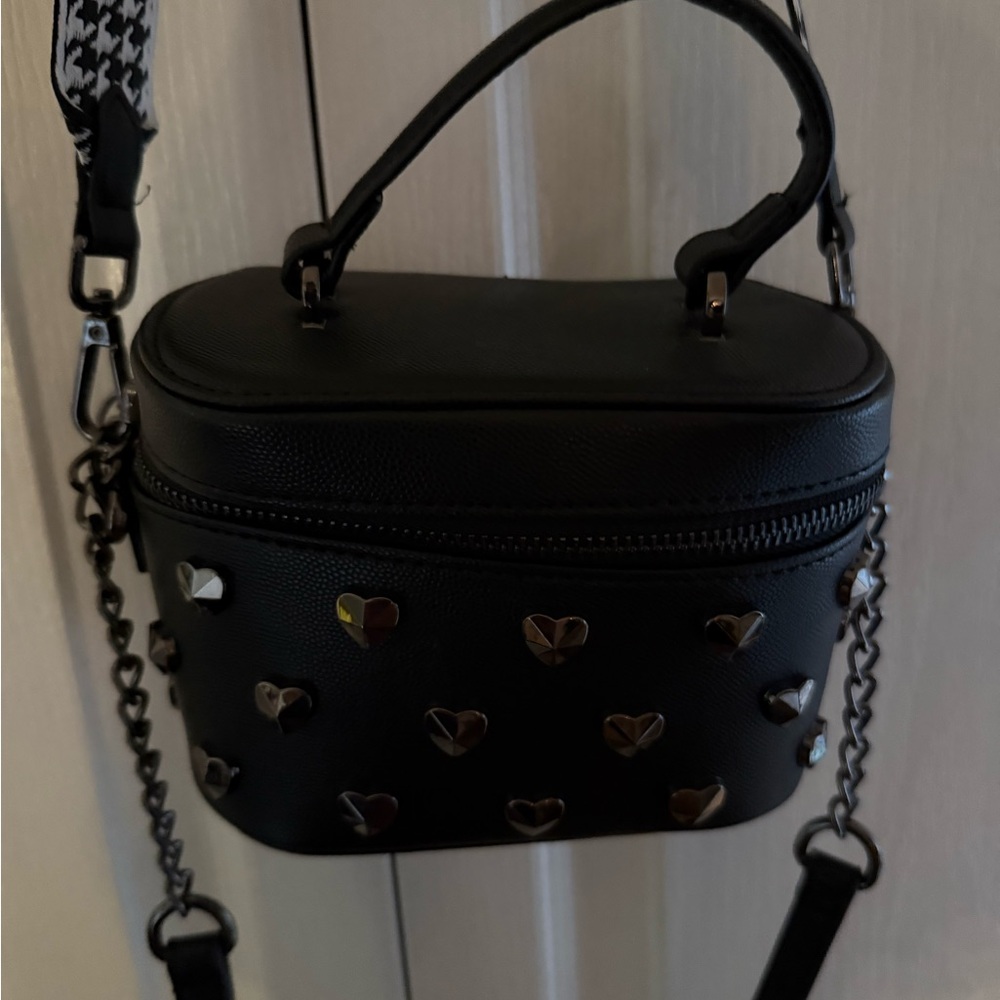 Betsey Johnson Black Heart-Embellished Mini Bag